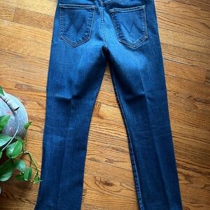 MOTHER Dark Blue Straight Leg Jeans
